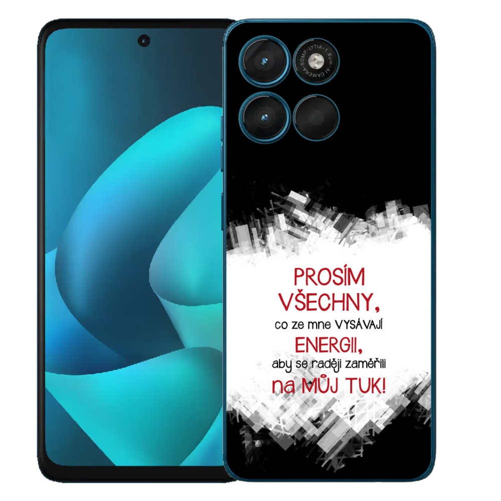 Gelový kryt mmCase na Motorola Moto G57 Power - vtipný text 1 červený