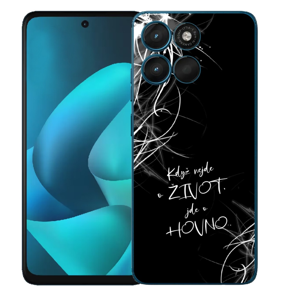 Gelový kryt mmCase na Motorola Moto G57 Power - vtipný text 16 černé pozadí