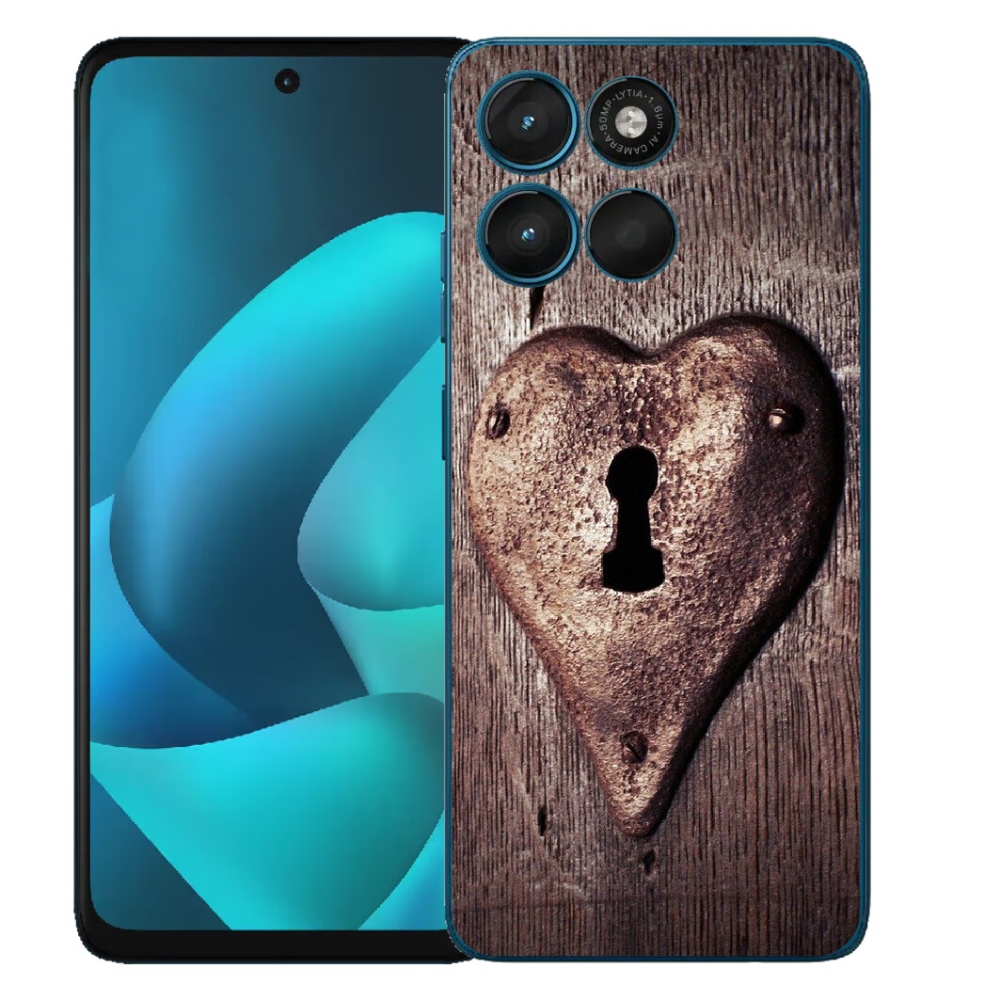Gelový kryt mmCase na Motorola Moto G57 Power - zámek ve tvaru srdce