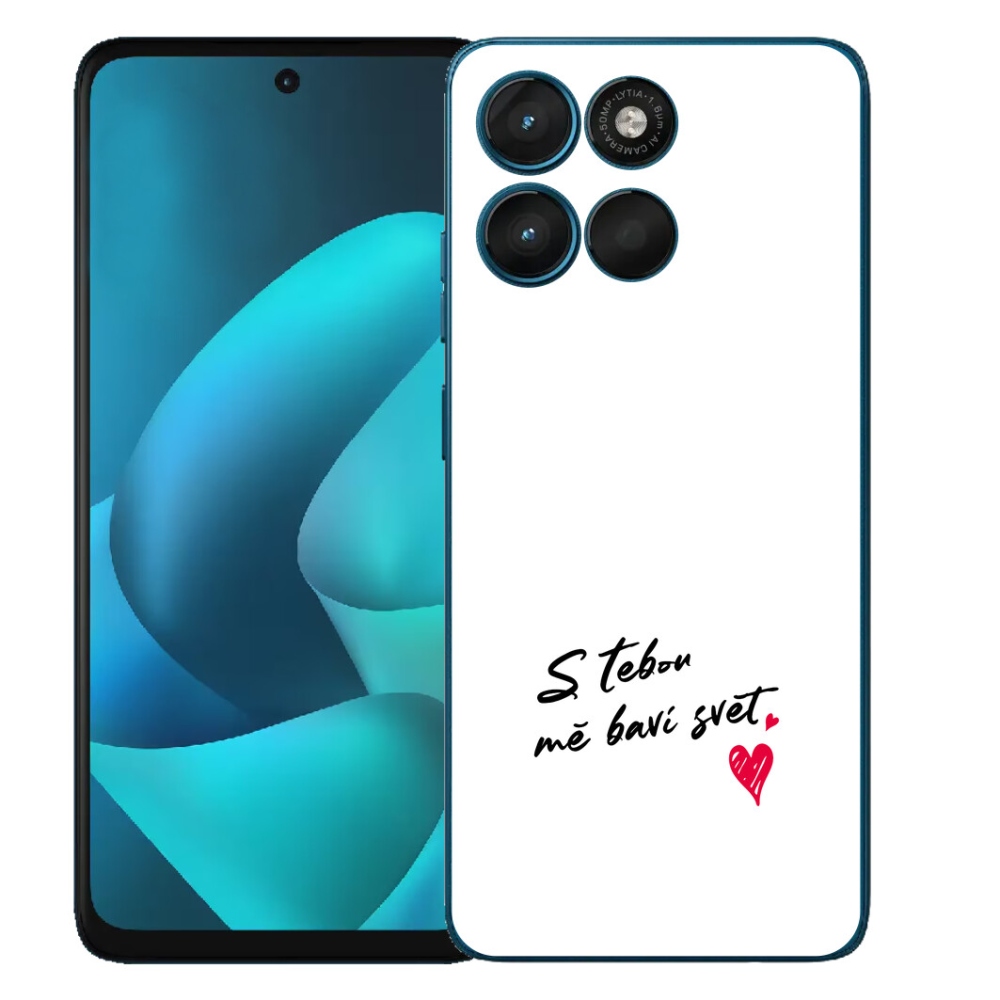 Gelový kryt mmCase na Motorola Moto G57 Power - zamilovaný text 1 bílé pozadí