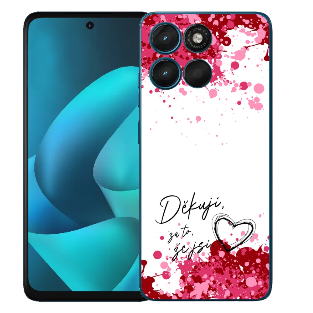 Gelový kryt mmCase na Motorola Moto G57 Power - zamilovaný text 2 bílé pozadí