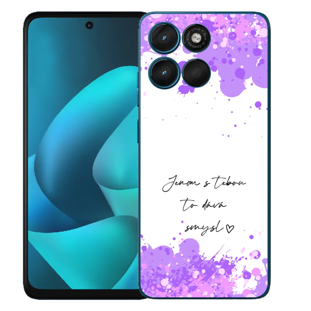 Gelový kryt mmCase na Motorola Moto G57 Power - zamilovaný text bílé pozadí