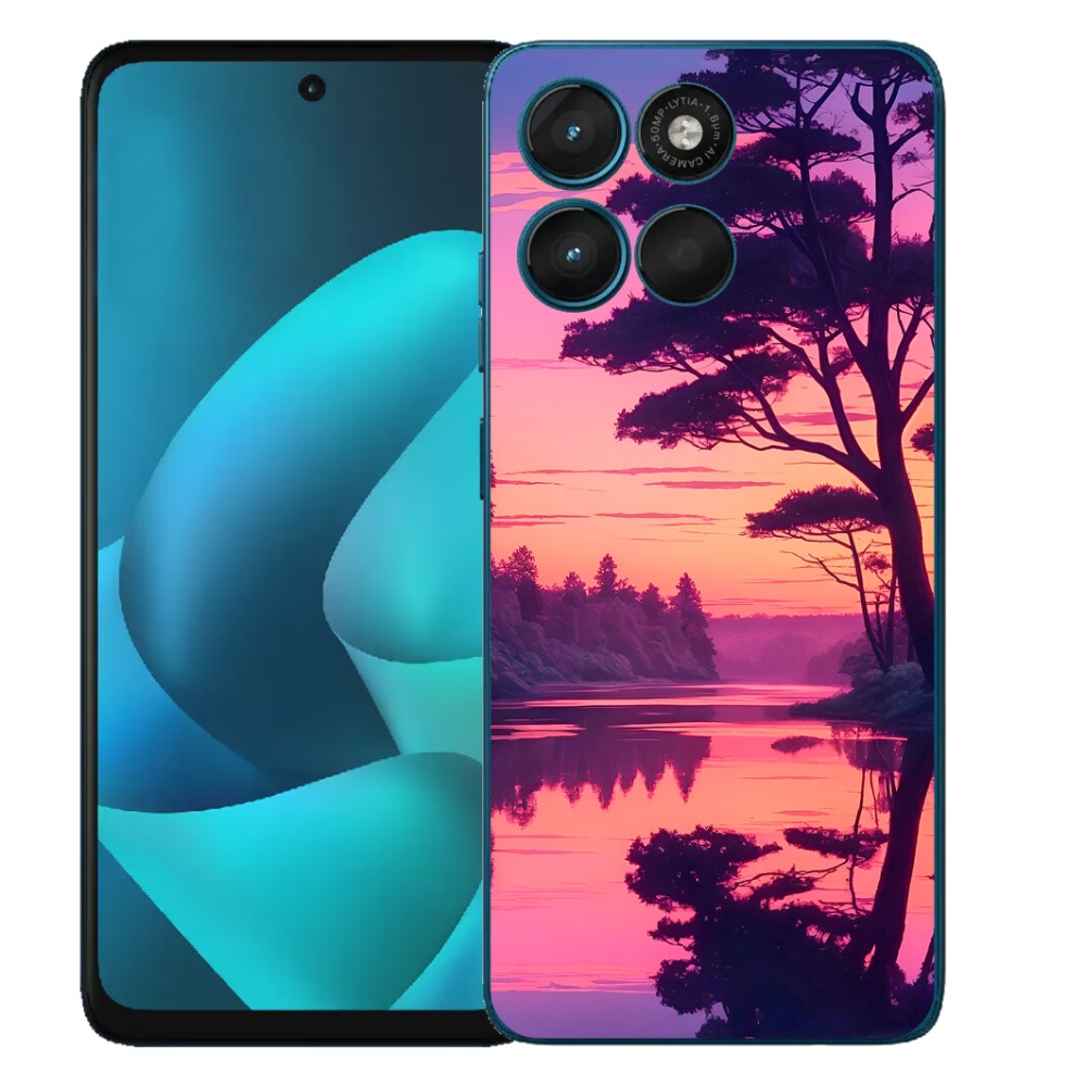 Gelový kryt mmCase na Motorola Moto G57 Power - západ slunce nad jezerem