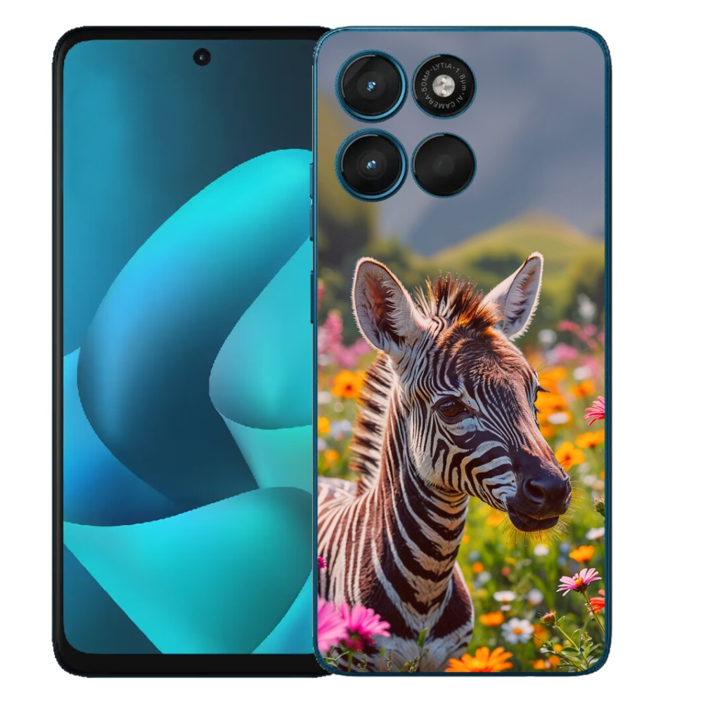 Gelový kryt mmCase na Motorola Moto G57 Power - zebra na louce