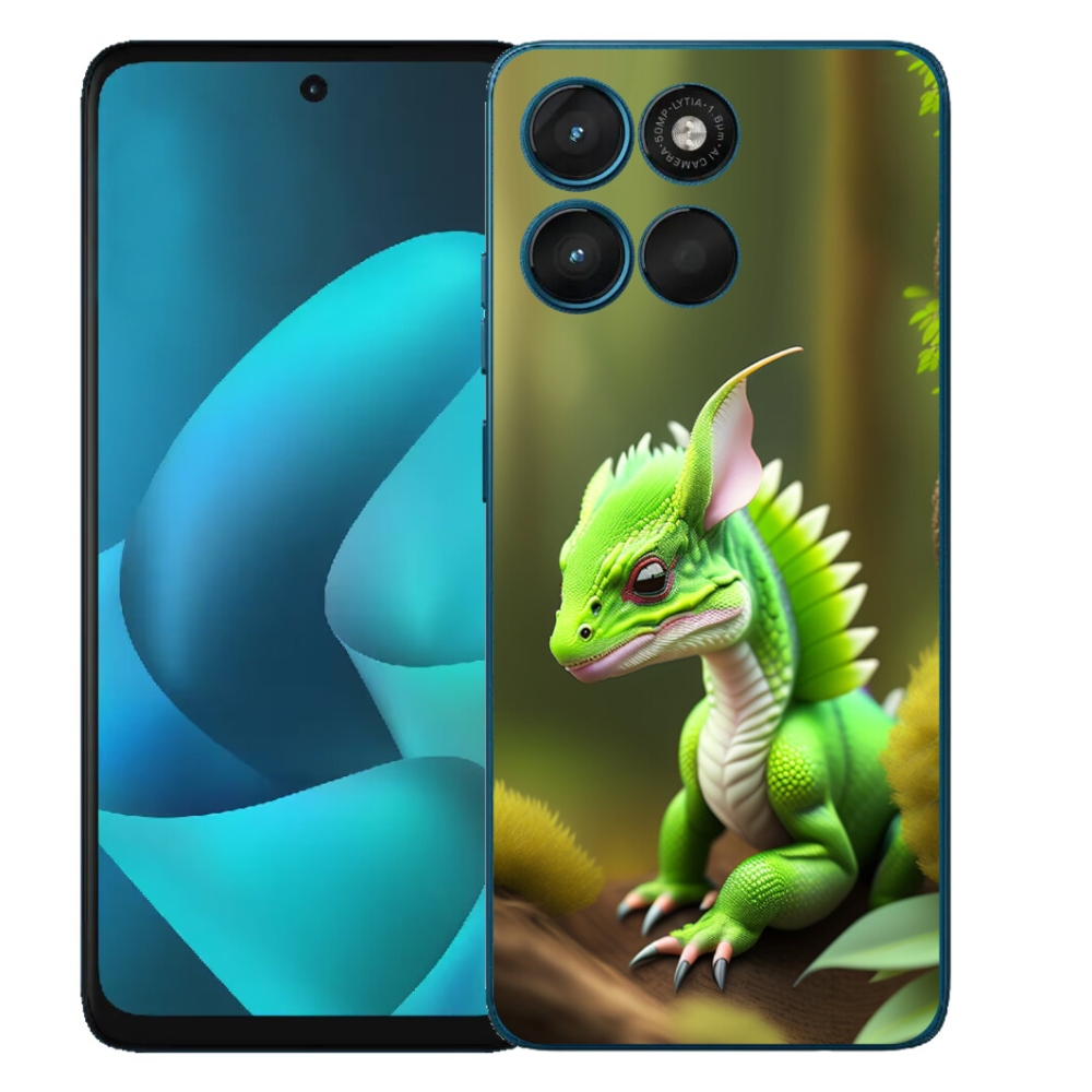 Gelový kryt mmCase na Motorola Moto G57 Power - zelený dráček