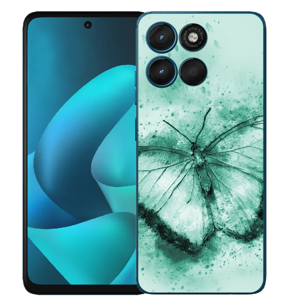 Gelový kryt mmCase na Motorola Moto G57 Power - zelený motýl