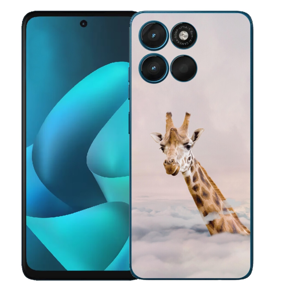 Gelový kryt mmCase na Motorola Moto G57 Power - žirafa v oblacích