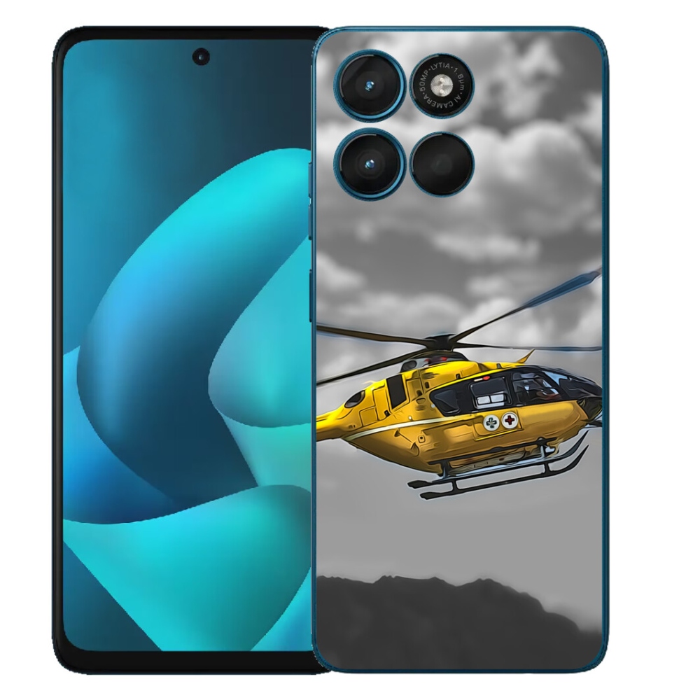 Gelový kryt mmCase na Motorola Moto G57 Power - žlutá helikoptéra