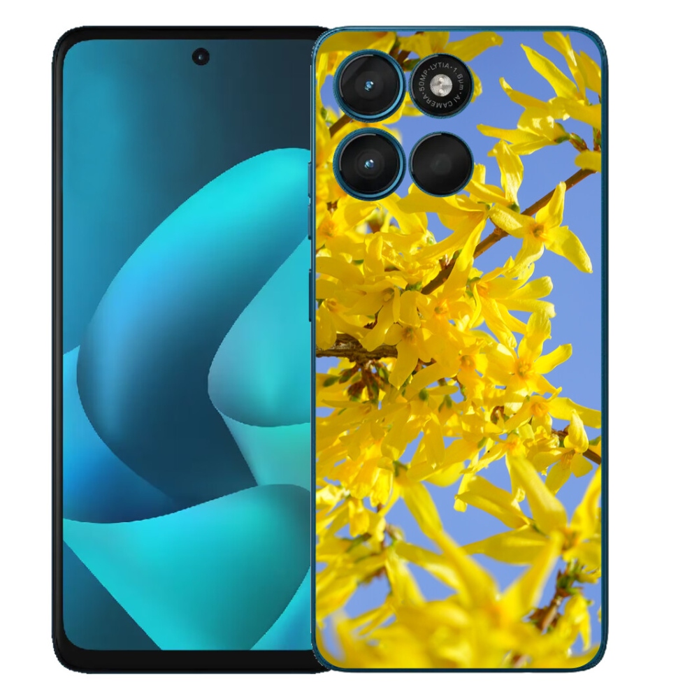 Gelový kryt mmCase na Motorola Moto G57 Power - žluté květy