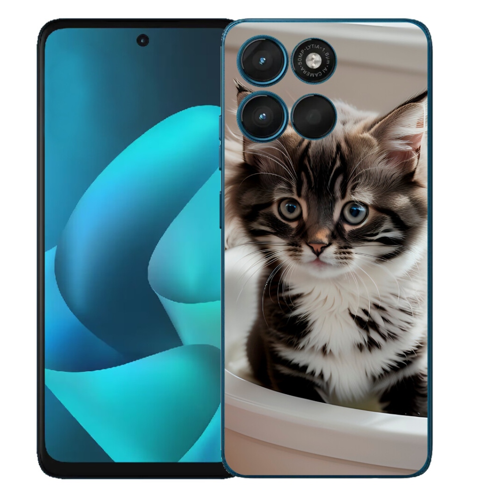 Gelový kryt mmCase na Motorola Moto G57 Power - zvědavé kotě
