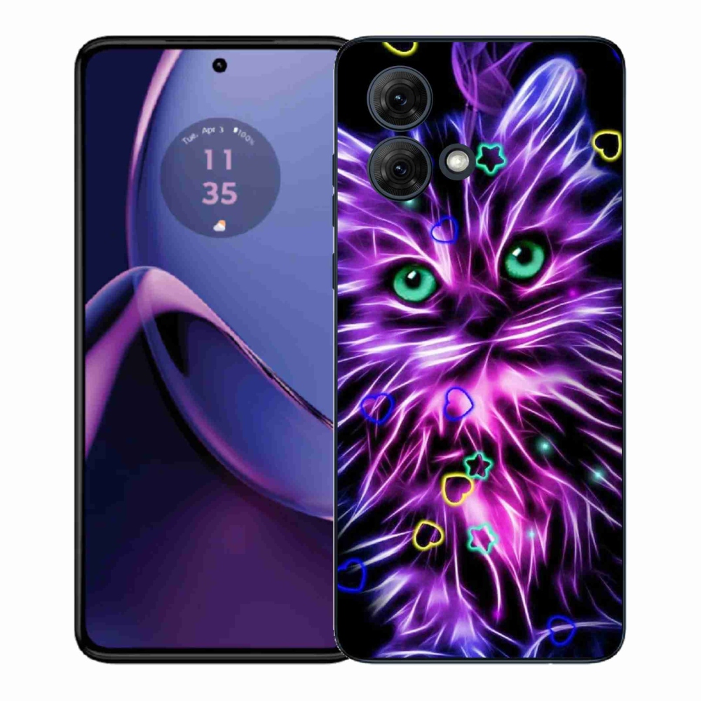 Gelový kryt mmCase na Motorola Moto G84 5G - abstraktní kočka