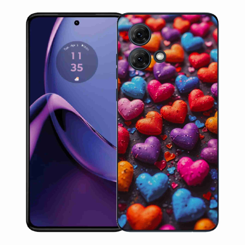 Gelový kryt mmCase na Motorola Moto G84 5G - barevná srdce