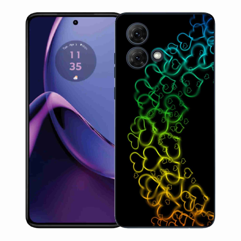Gelový kryt mmCase na Motorola Moto G84 5G - barevná srdíčka