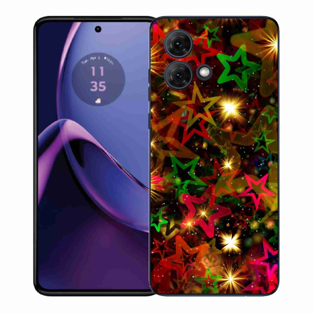 Gelový kryt mmCase na Motorola Moto G84 5G - barevné hvězdičky