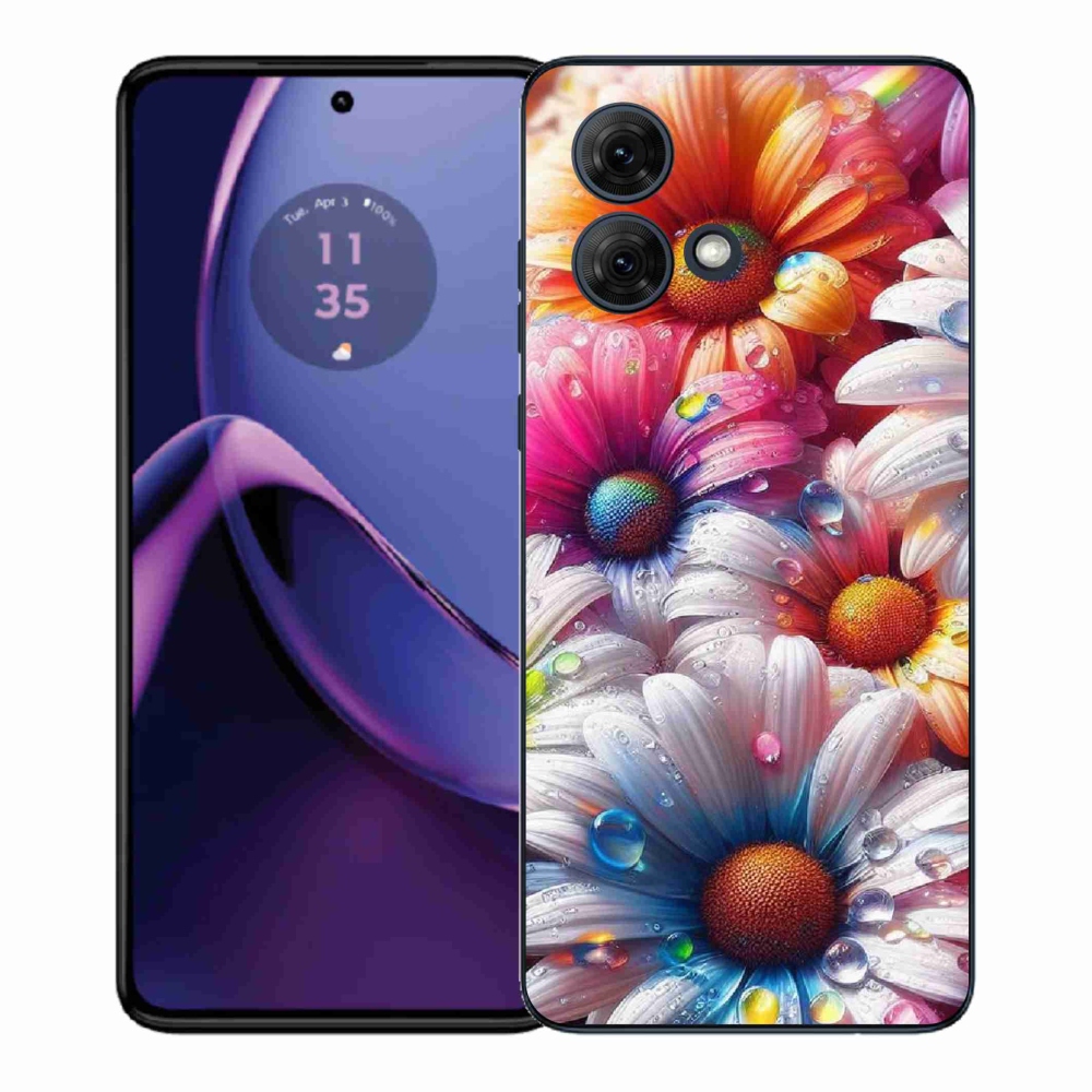 Gelový kryt mmCase na Motorola Moto G84 5G - barevné kopretiny