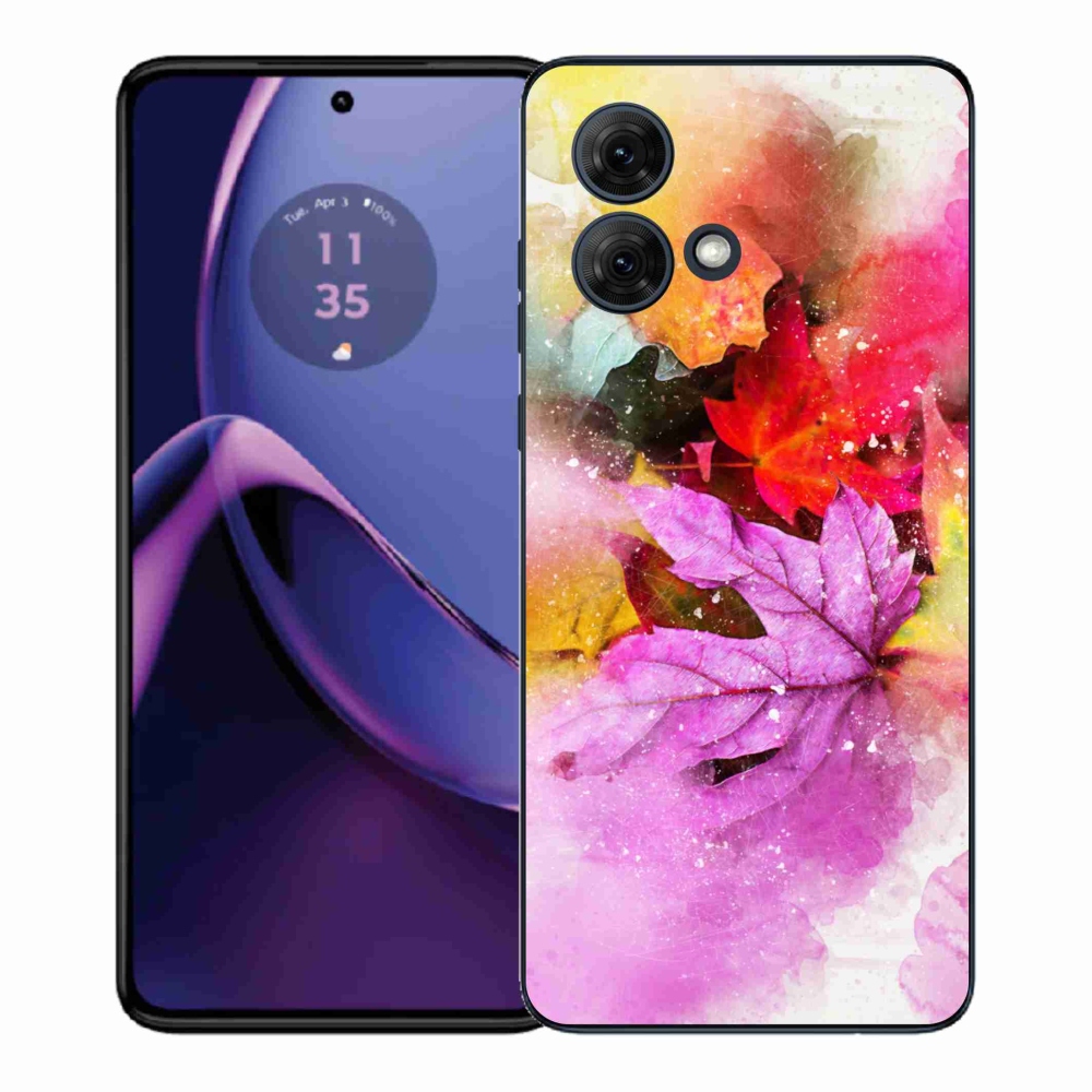 Gelový kryt mmCase na Motorola Moto G84 5G - barevné listy