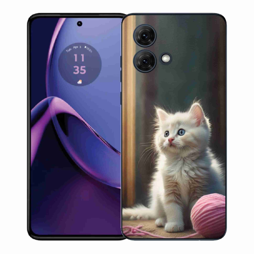 Gelový kryt mmCase na Motorola Moto G84 5G - bílé kotě 2