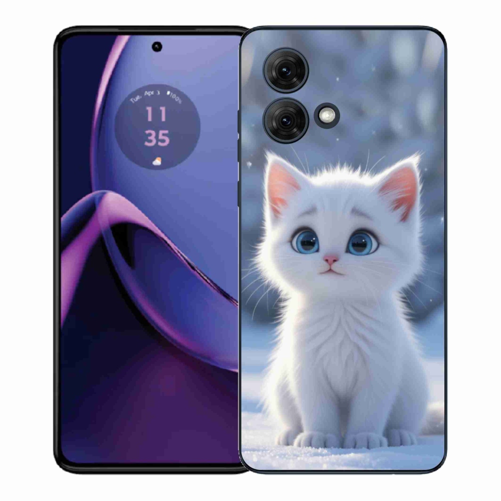 Gelový kryt mmCase na Motorola Moto G84 5G - bílé kotě 3