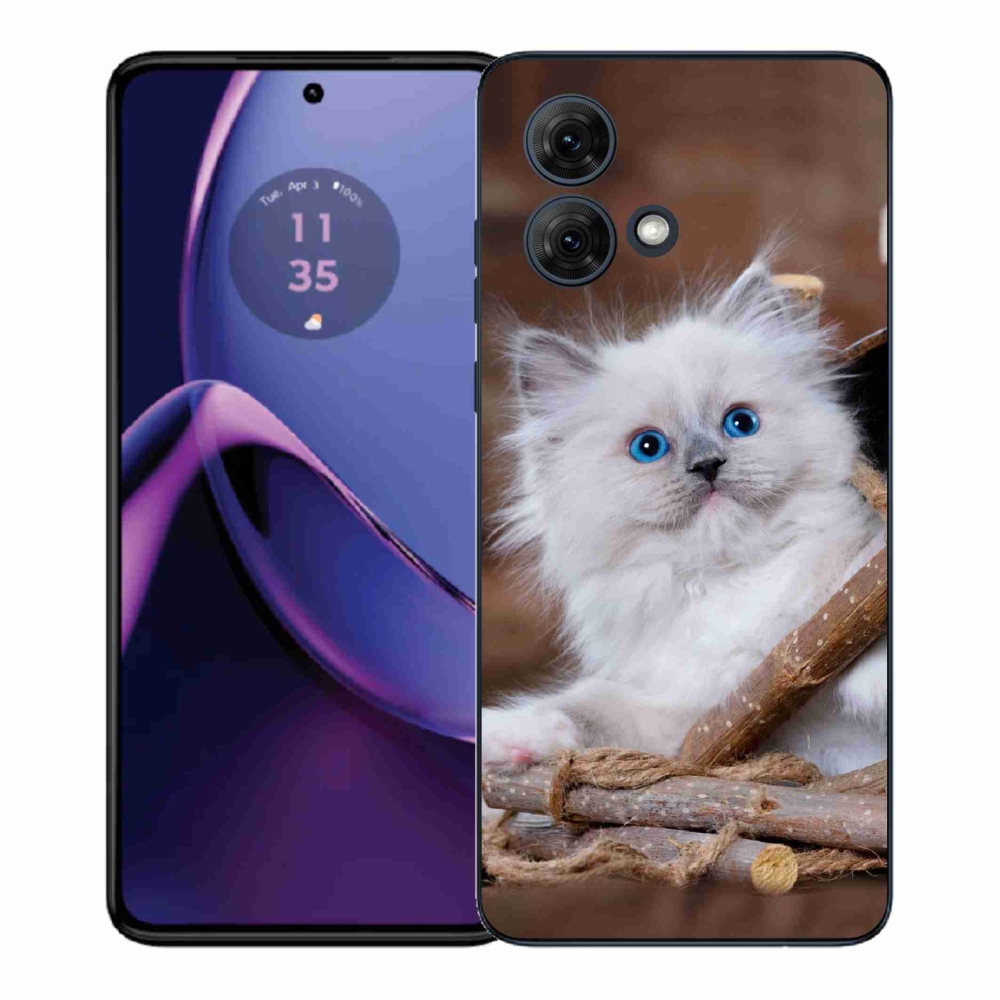 Gelový kryt mmCase na Motorola Moto G84 5G - bílé kotě
