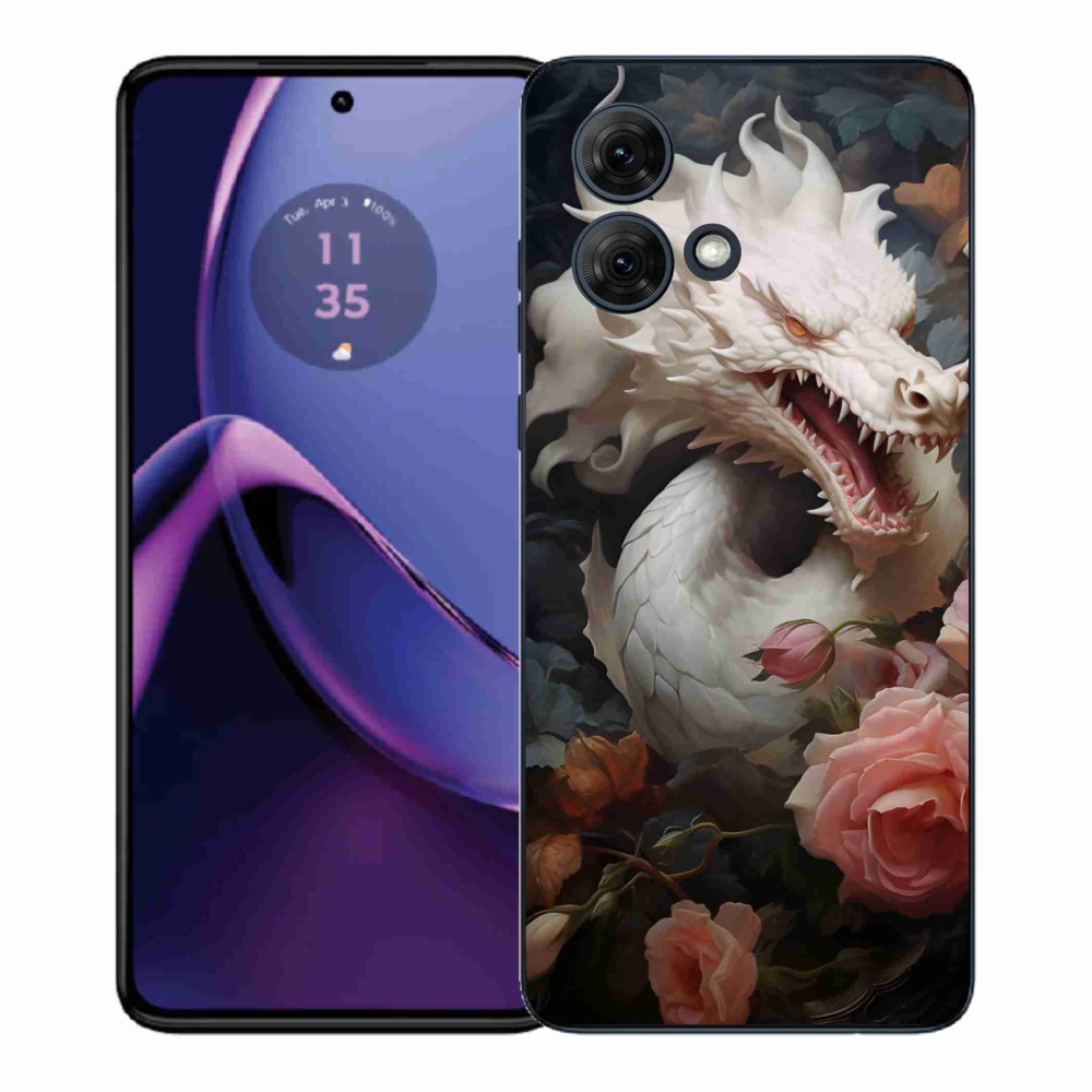 Gelový kryt mmCase na Motorola Moto G84 5G - bílý drak