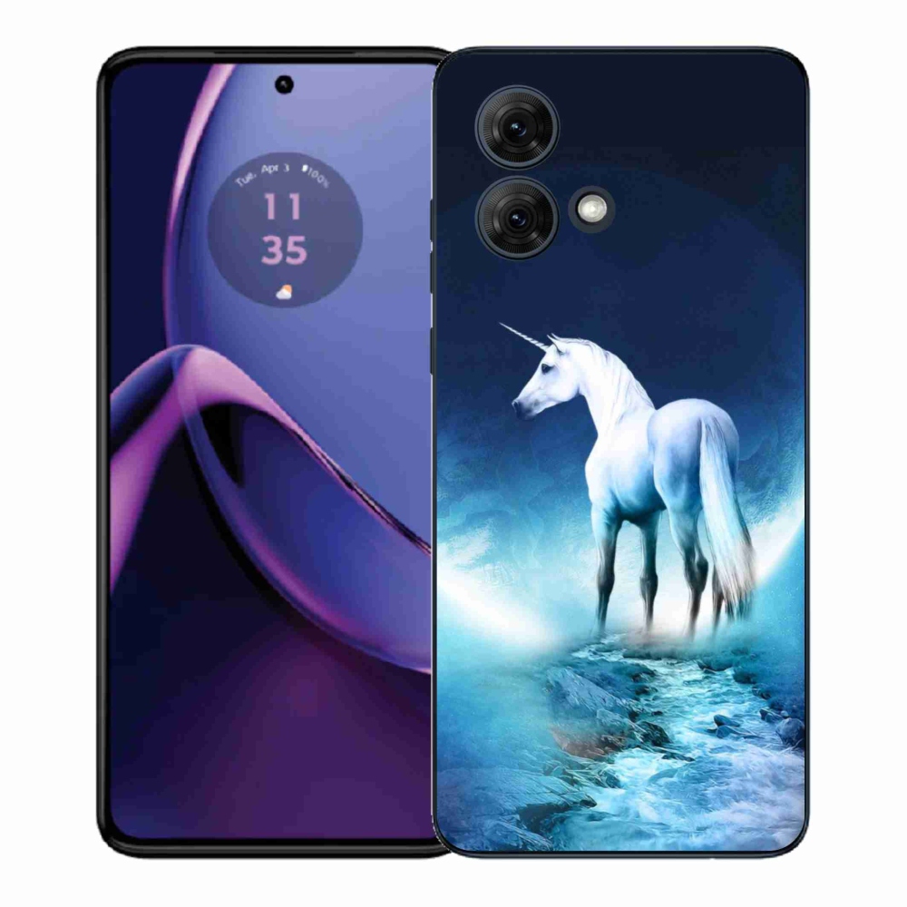 Gelový kryt mmCase na Motorola Moto G84 5G - bílý jednorožec