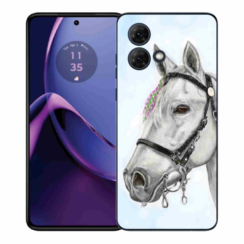 Gelový kryt mmCase na Motorola Moto G84 5G - bílý kůň 1