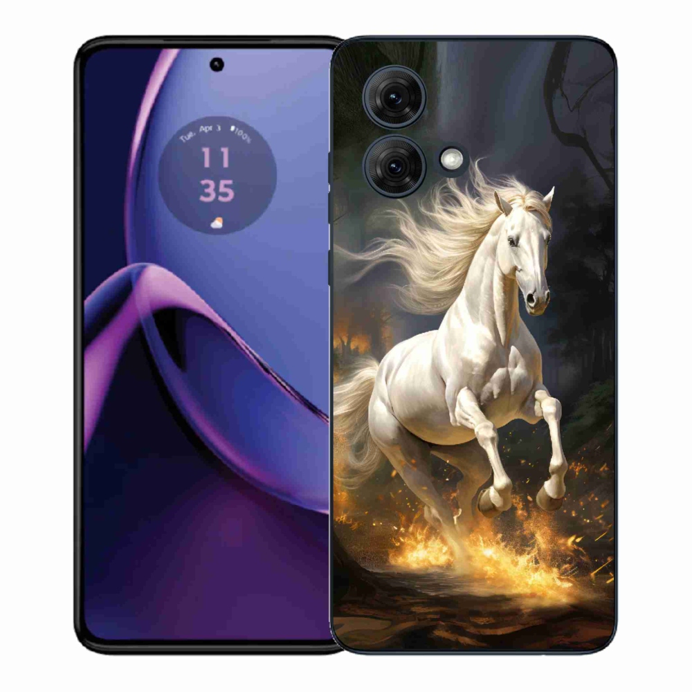 Gelový kryt mmCase na Motorola Moto G84 5G - bílý kůň 2