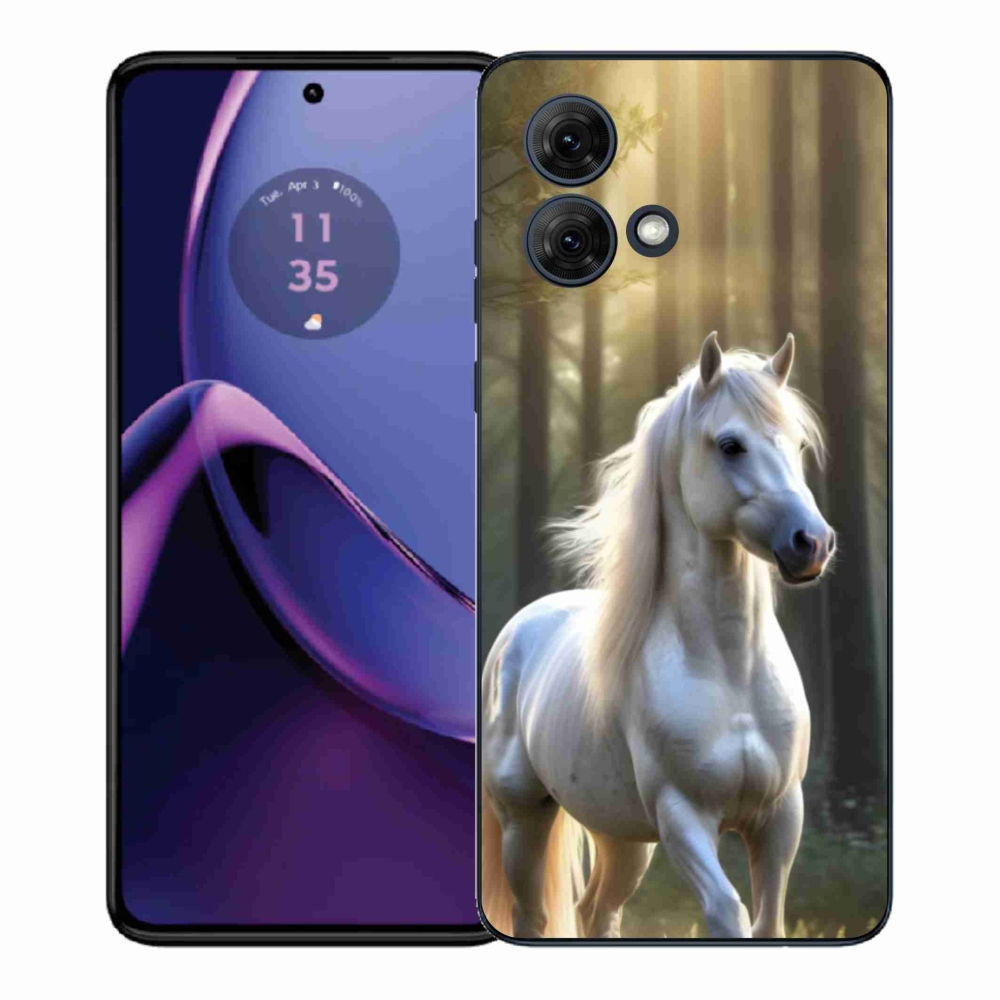 Gelový kryt mmCase na Motorola Moto G84 5G - bílý kůň 3