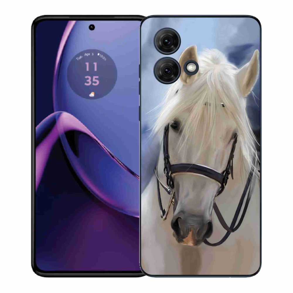 Gelový kryt mmCase na Motorola Moto G84 5G - bílý kůň
