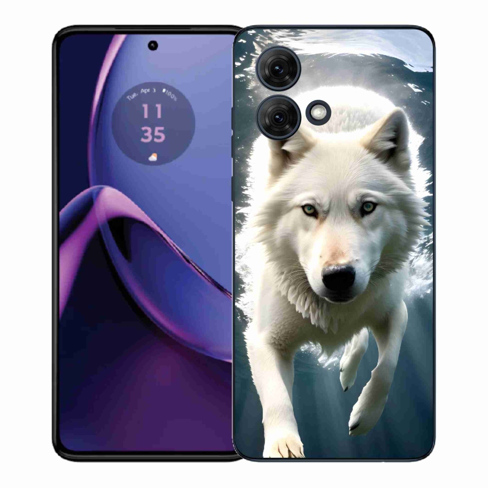 Gelový kryt mmCase na Motorola Moto G84 5G - bílý vlk