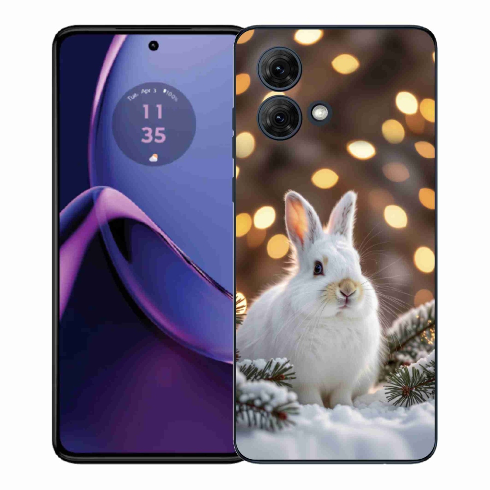 Gelový kryt mmCase na Motorola Moto G84 5G - bílý zajíc