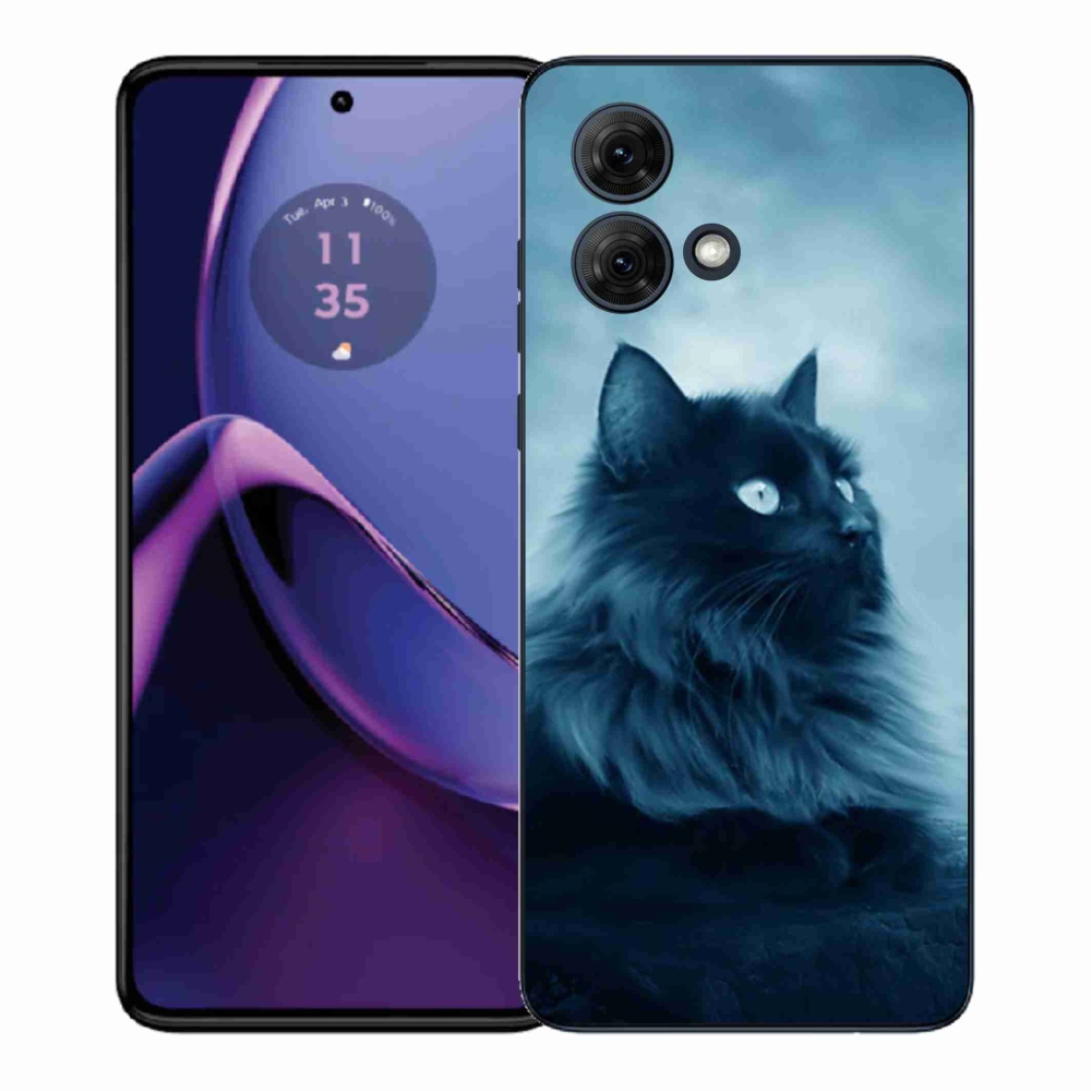 Gelový kryt mmCase na Motorola Moto G84 5G - černá kočka 1