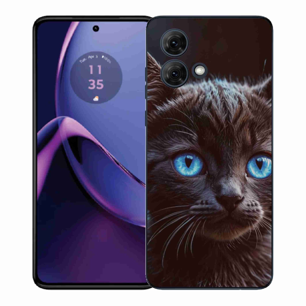 Gelový kryt mmCase na Motorola Moto G84 5G - černé kotě 2
