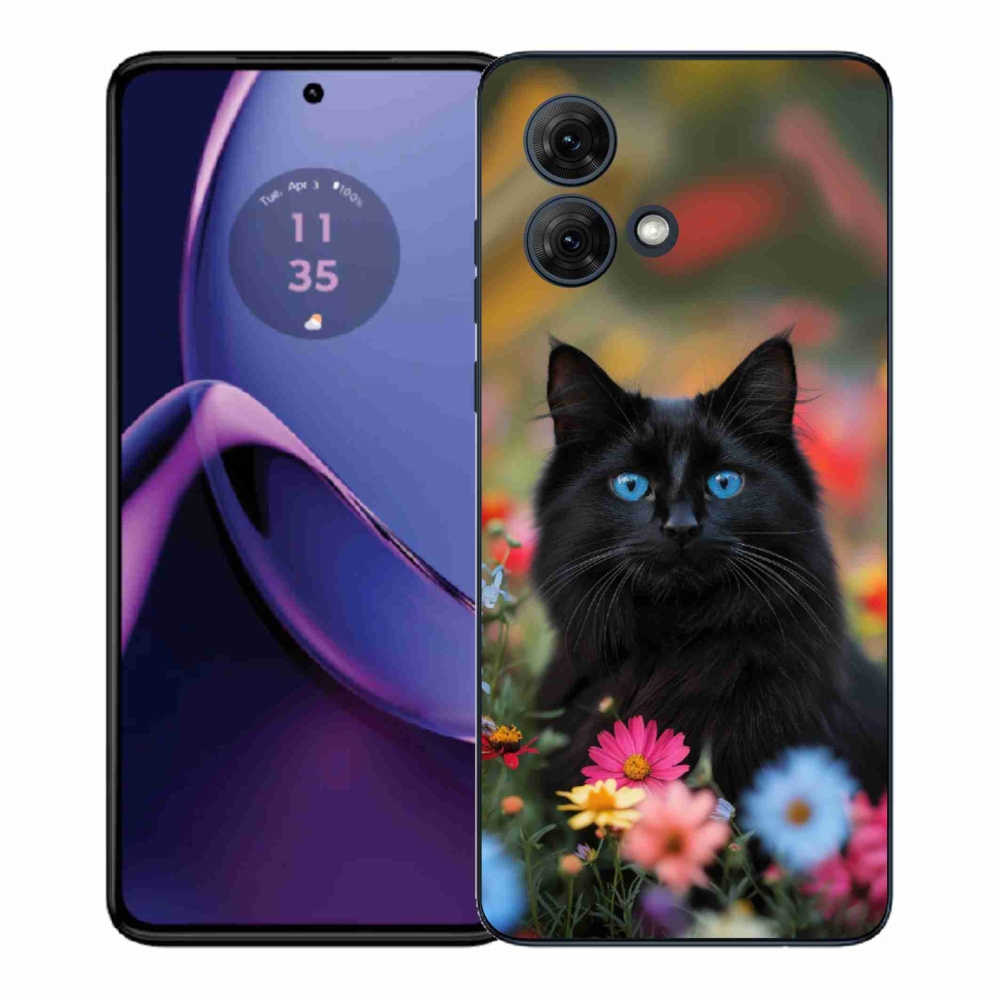 Gelový kryt mmCase na Motorola Moto G84 5G - černé kotě 4