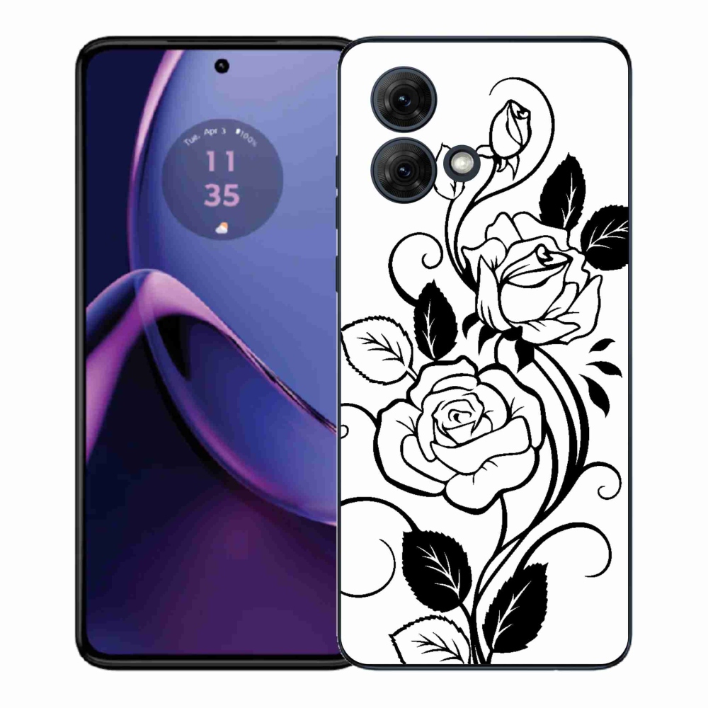 Gelový kryt mmCase na Motorola Moto G84 5G - černobílá růže