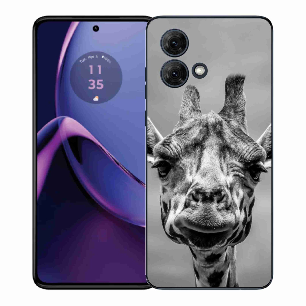 Gelový kryt mmCase na Motorola Moto G84 5G - černobílá žirafa