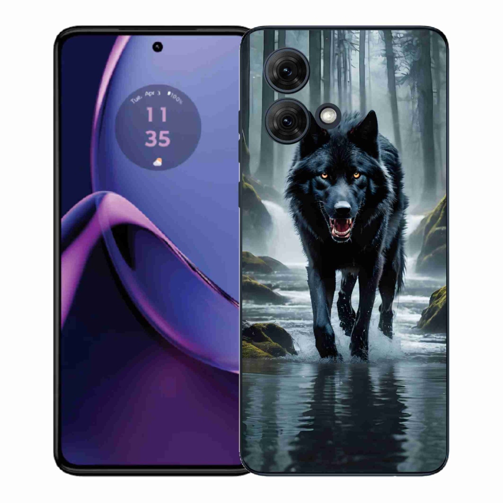 Gelový kryt mmCase na Motorola Moto G84 5G - černý vlk