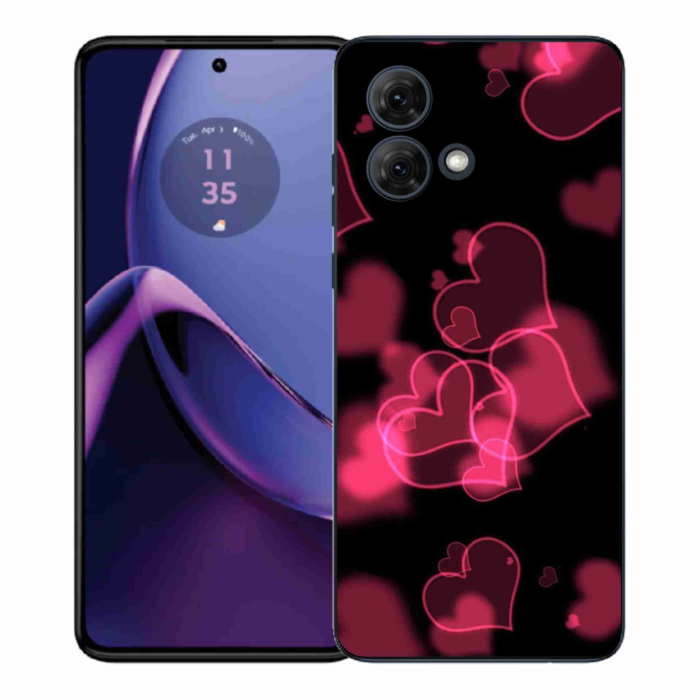 Gelový kryt mmCase na Motorola Moto G84 5G - červená srdíčka