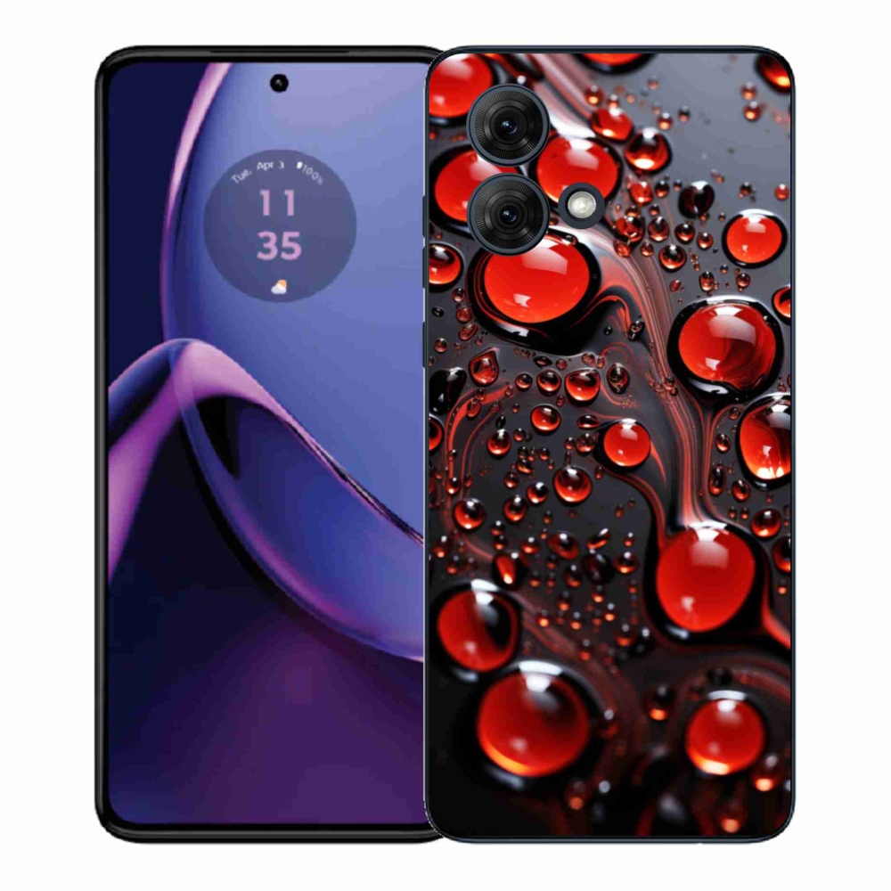Gelový kryt mmCase na Motorola Moto G84 5G - červené kapky 2
