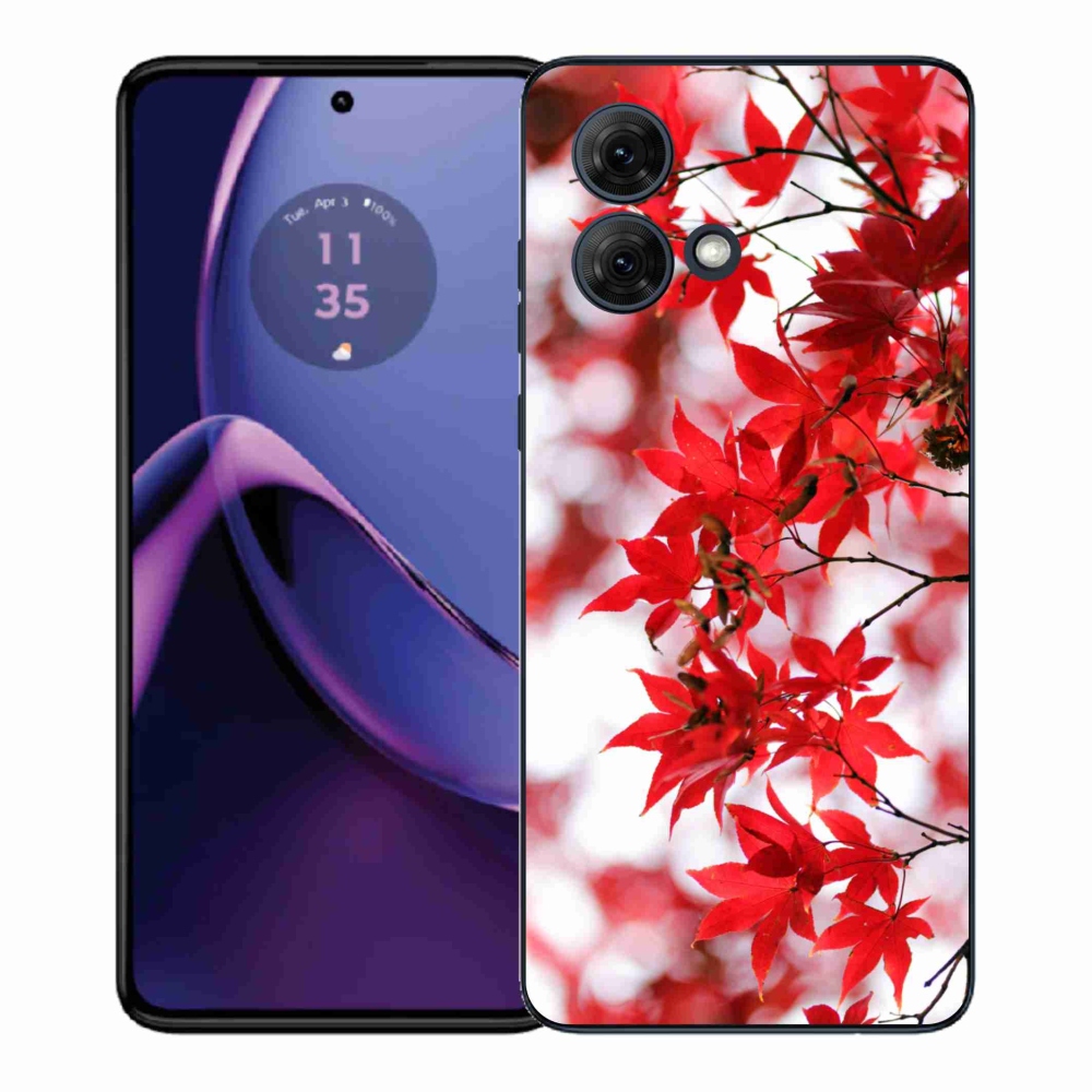 Gelový kryt mmCase na Motorola Moto G84 5G - červené listy