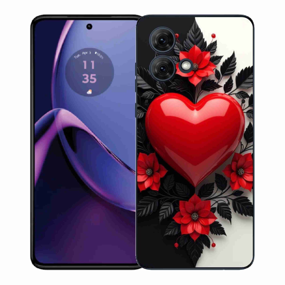 Gelový kryt mmCase na Motorola Moto G84 5G - červené srdce