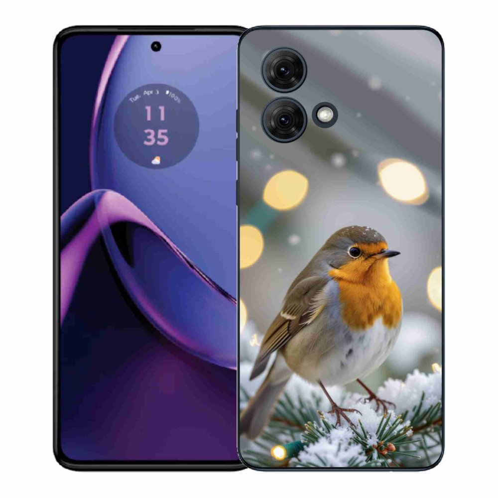 Gelový kryt mmCase na Motorola Moto G84 5G - červenka v zimě