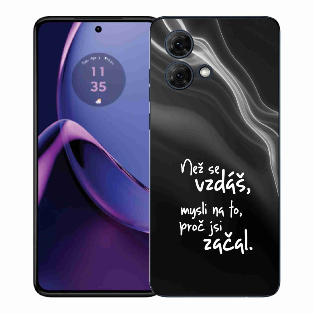 Gelový kryt mmCase na Motorola Moto G84 5G - citát 2 černé pozadí