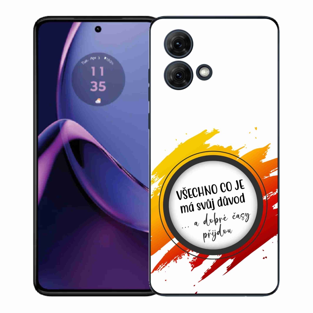 Gelový kryt mmCase na Motorola Moto G84 5G - citát 3 bílé pozadí