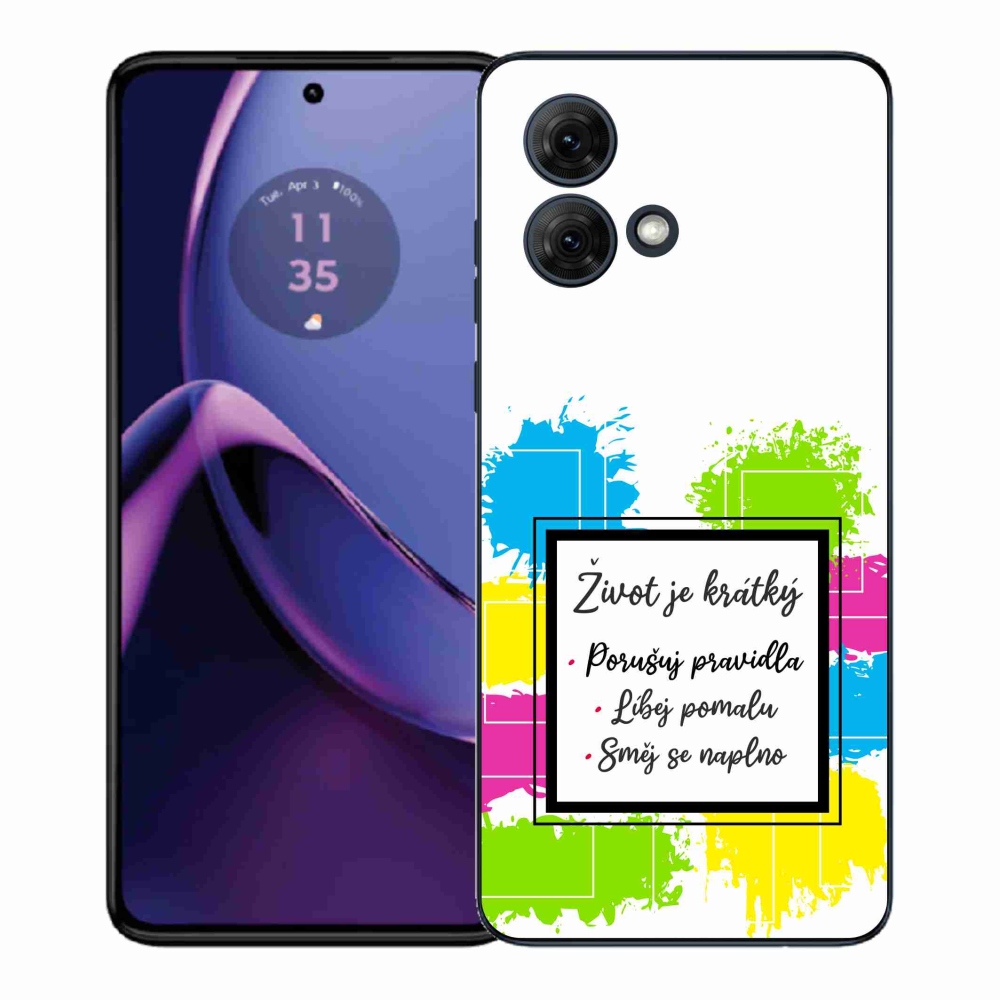 Gelový kryt mmCase na Motorola Moto G84 5G - citát 5 bílé pozadí