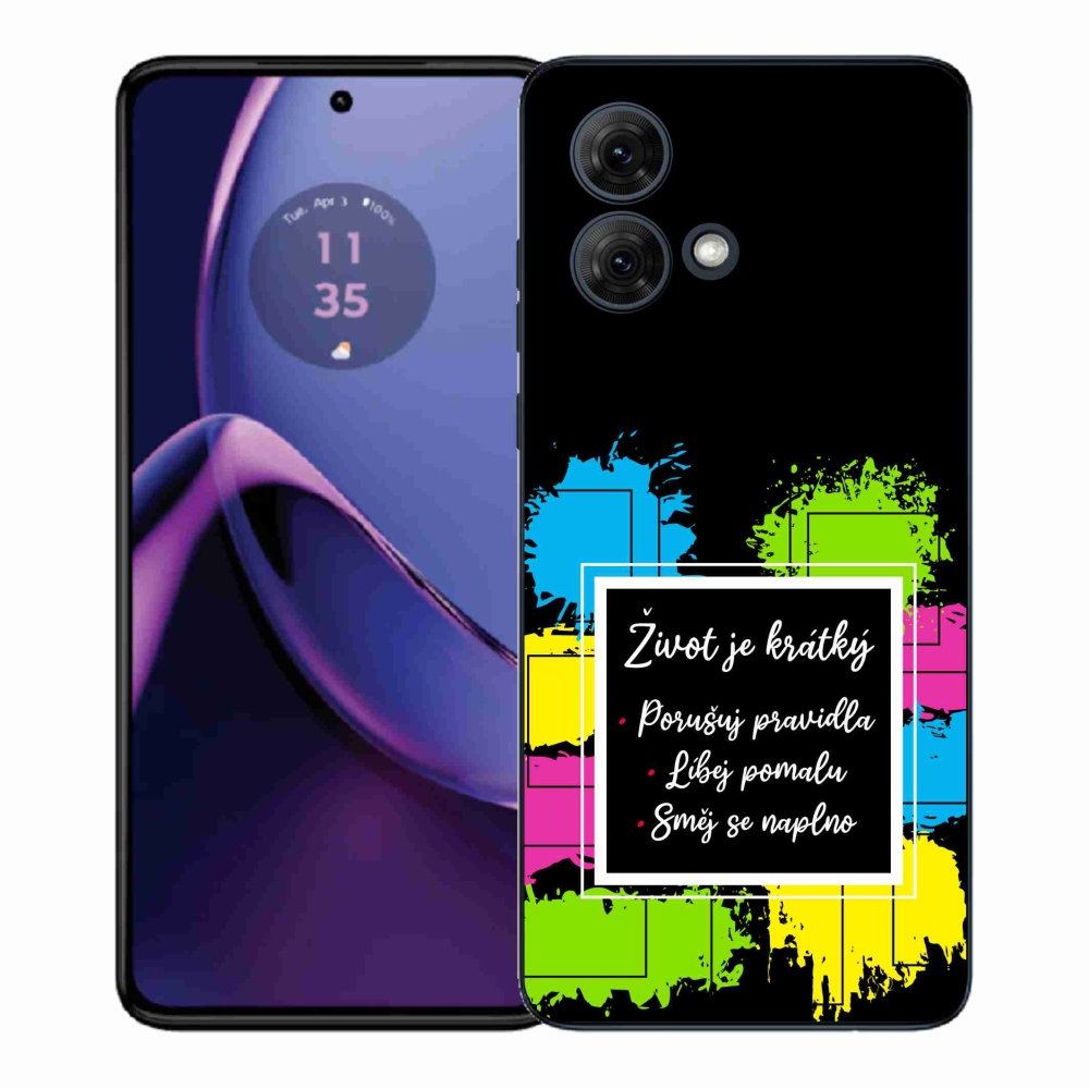 Gelový kryt mmCase na Motorola Moto G84 5G - citát 5 černé pozadí