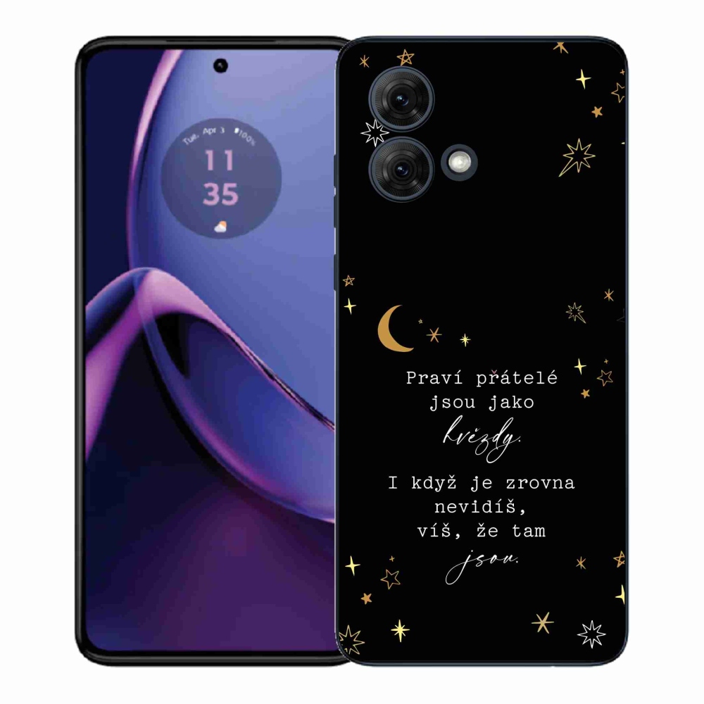 Gelový kryt mmCase na Motorola Moto G84 5G - citát 6 černé pozadí