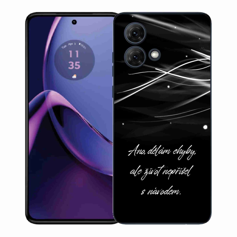 Gelový kryt mmCase na Motorola Moto G84 5G - citát černé pozadí
