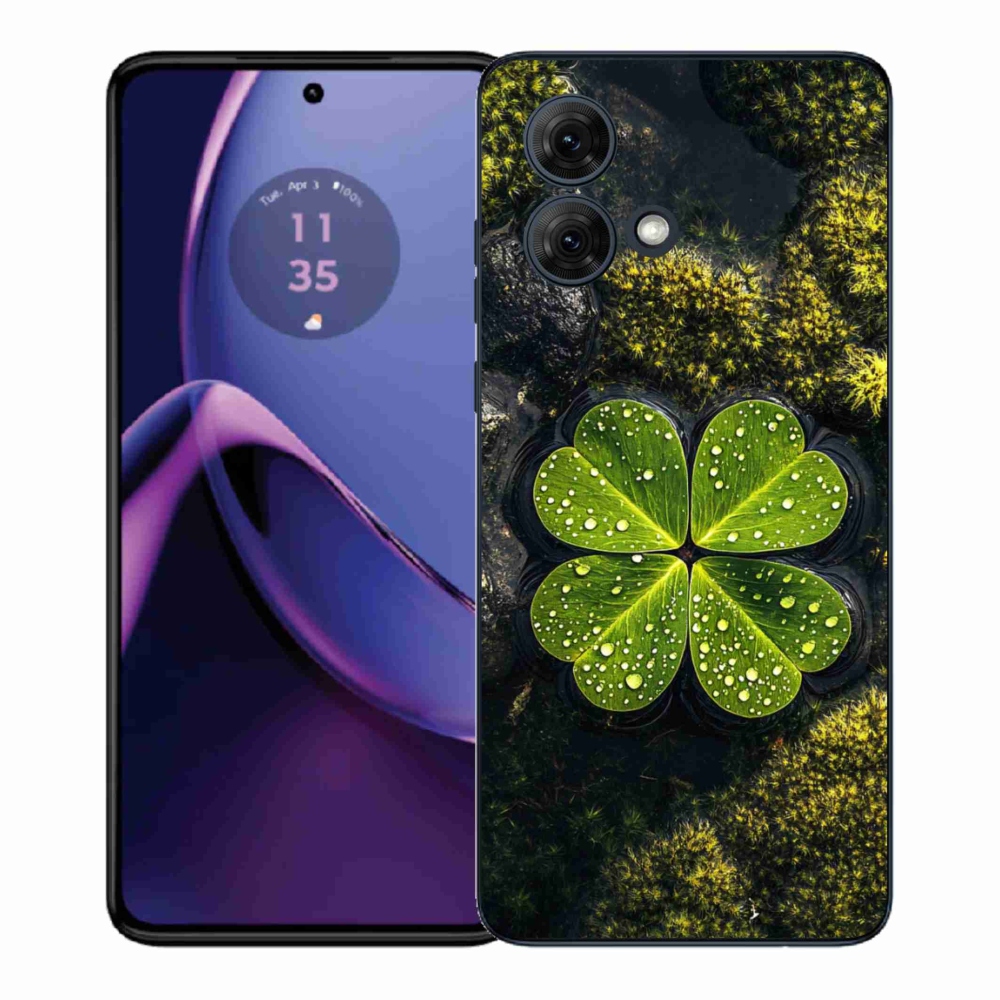 Gelový kryt mmCase na Motorola Moto G84 5G - čtyřlístek