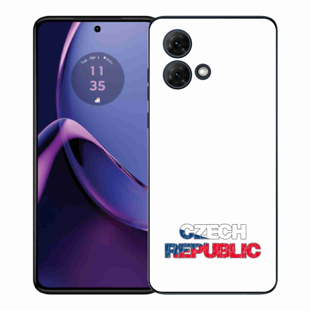 Gelový kryt mmCase na Motorola Moto G84 5G - Czech Republic bílé pozadí